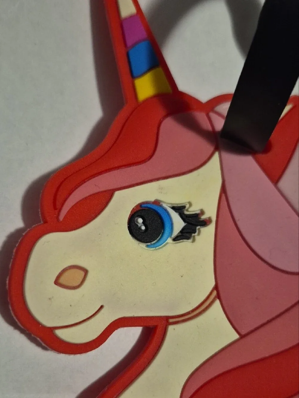 Kids Unicorn Luggage Tag in Pink and Red